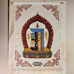 Tibetan Multicolor Wall Hanging with Mantra Design